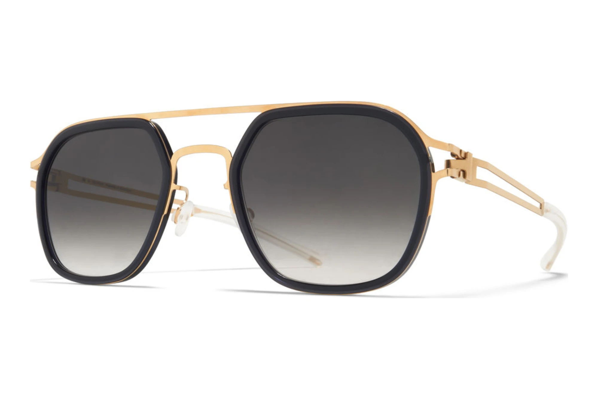 MYKITA   LEELAND SUN 768 Raw Black GradientA76-Glossy Gold/Milky Indigo