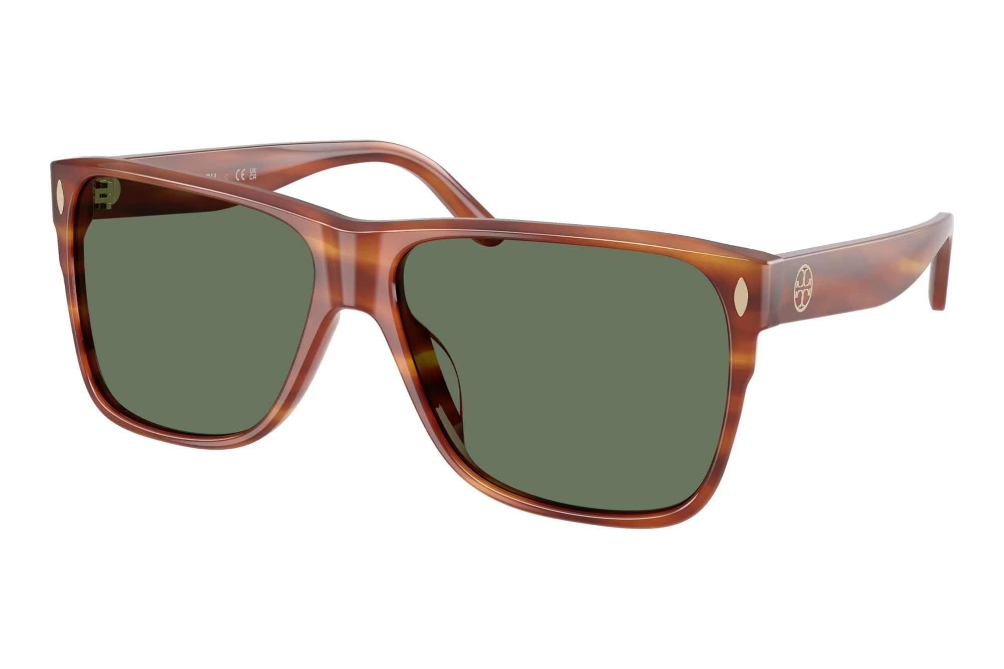 Tory Burch   TY7242U 208682 Dark GreenStriated Amber Brown