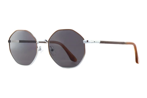 Zonnebril Wood Fellas EQUINOX (11753 curled/brown/silver)